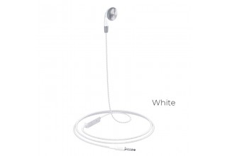 Наушники внутриканальные HOCO M61, Nice tone, микрофон, кнопка ответа, моно, кабель 1.2м, цвет: белый (1/31/310)